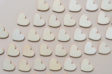 wooden heart shapes background 