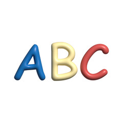 ABC 3d object illustration rendering icon isolated