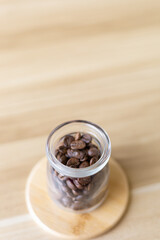 coffee beans in a cup