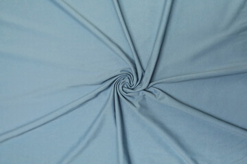Blue footer fabric crumpled or wavy fabric texture background. Abstract linen cloth soft waves....