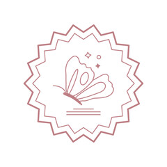 beauty butterfly label