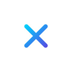 Fototapeta premium Cross sign gradient ui icon design 