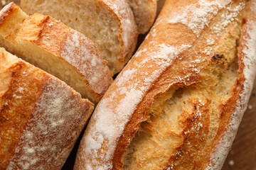 baked bread. Continental bread rolls.