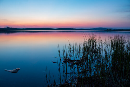 Lake Mandrensko Near The City Of Burgas At Dusk