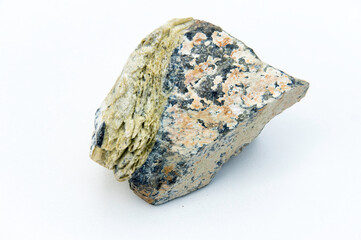 mineral on the rock over white background
