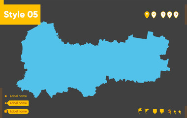 Vologda Region, Russia - map isolated on gray background. Outline map. Vector illustration.