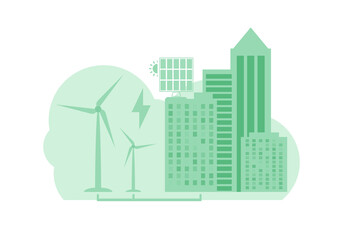 Green energy background. Concept of green world and ecology. Fashionable, trendy style. Vector.