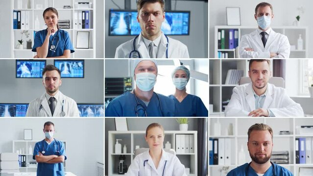 Professional medical doctors working in hospital office, Portrait of young and confident physicians. Medical concept.