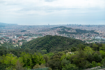 Fototapeta na wymiar View to Barcelona from the Hill