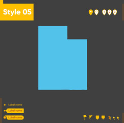 Utah, USA - map isolated on gray background. Outline map. Vector illustration.