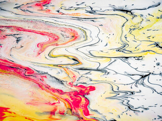 Abstract Liquid paint in motion with marble details for art creatives