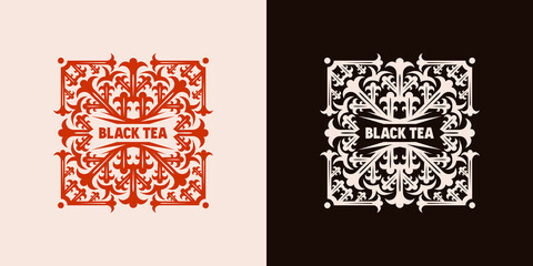 Template decorative label for tea
