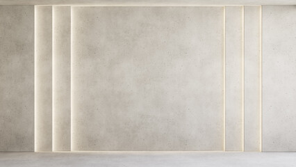 Concrete blank wall with backlight. 3d render illustration mockup.