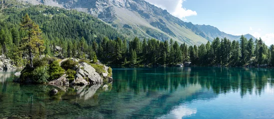 Foto op Canvas Swiss Mountain Lake © domiiiw