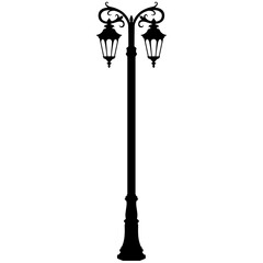 Retro, vintage old fashioned street lighting, decorative street light lamp