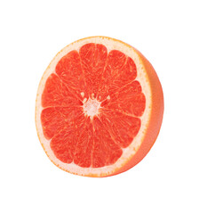 Half grapefruit isolated on white background
