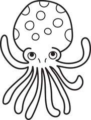 Cute and dotted octopus