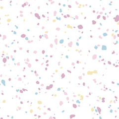 Terrazzo seamless pattern. Vector colorful pattern with pebbles and stone. Pattern ideal for wrapping paper, wallpaper, terrazzo flooring	