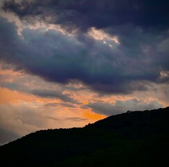 sunset over the mountains