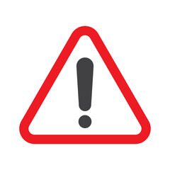 Caution warning sign sticker. Flat Hazard warning vector illustration