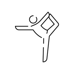 Yoga exercise line icon. Vector yoga poses meditation