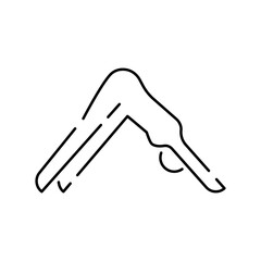 Yoga exercise line icon. Vector yoga poses meditation