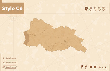 Georgia - map in vintage style, retro style map, sepia, vintage. Vector map.