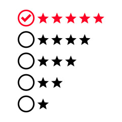 Rating stars set. Stars rating template. select star level. 