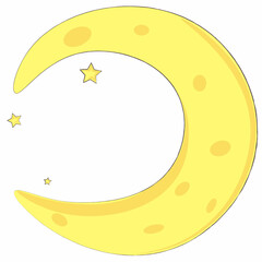 cartoon moon with stars illustration