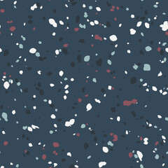 Terrazzo seamless pattern. Vector colorful pattern with pebbles and stone. Pattern ideal for wrapping paper, wallpaper, terrazzo flooring