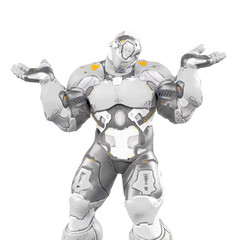 future soldier is in doubt on white background