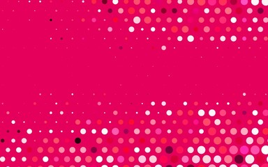 Light Pink, Red vector Blurred bubbles on abstract background with colorful gradient.