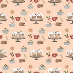 Seamless Christmas pattern. Christmas. Vector pattern.
