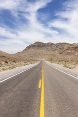 Scenic Road in the desert of American Nature Landscape. Cathedral Gorge State Park, Panaca, Nevada, United States of America.