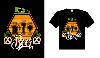 Beer typography vector lettering illustration vintage t-shirt design for print