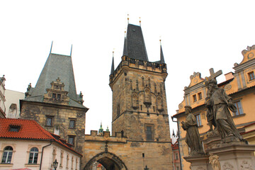 Fototapeta na wymiar Tower of Charles Bridge in Prague, Czech Republic