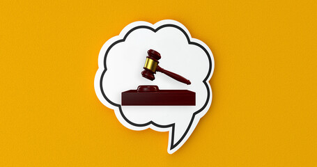 Speech bubble and justice