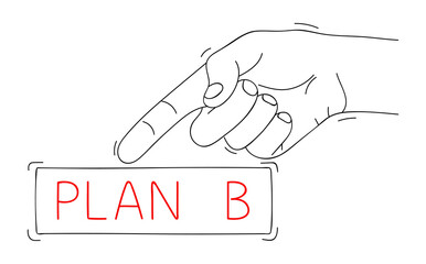 Plan B. Editable hand drawn contour. Vector