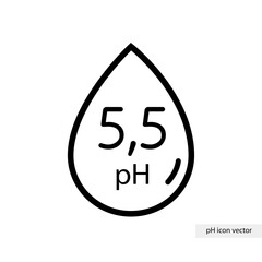 ph icon vector with range 5,5 - neutral balance skin isolated on white background. Illustration eps10
