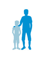 Silhouette großer Bruder Geschwister 