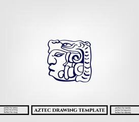 aztec decorative vector illustration. traditional ethnic ornament