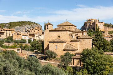 Fototapeta na wymiar Parish Church of San Miguel Arcángel in Alquézar (Alquezra), Somontano de Barbastro, province of Huesca, Aragon, Spain