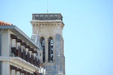 A close-up of some buildings of Biarritz. The 8th July 2022, France.