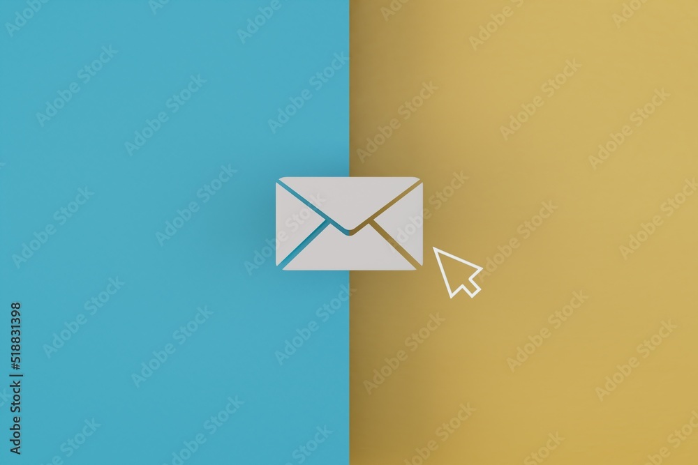 Poster email. modern technologies. checking for new messages in email. an envelope with a computer mouse ho