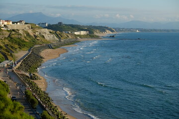 A view on a beach of Biarritz in summer. The Basques coast beach, Biarritz, France, the 8th July 2022.