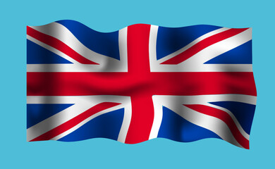 National flag of the United Kingdom Waving Union Jack Flag Vector Background Illustration