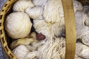 Balls of virgin wool