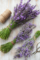 Seasonal pruning of lavender.