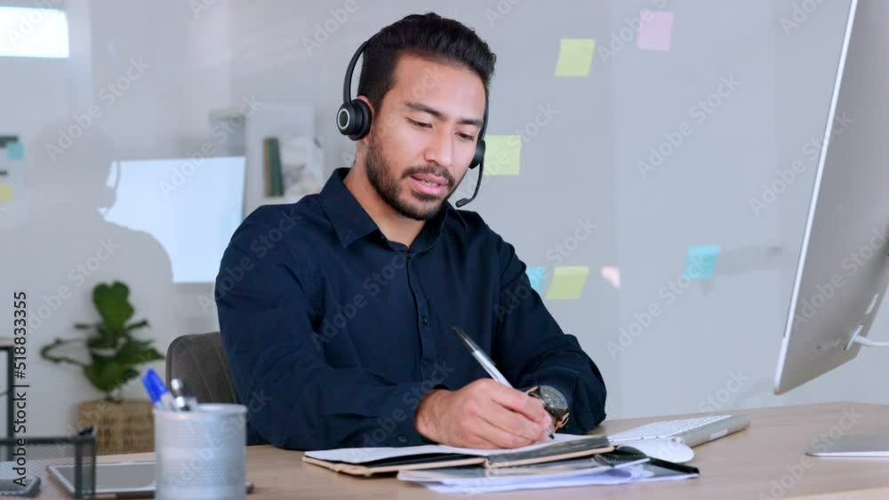 Aufkleber telemarketing call center agent consulting a client virtually on a business proposal. confident sale