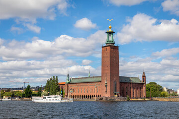 Stockholm, Sweden. View of waterside City Hall building